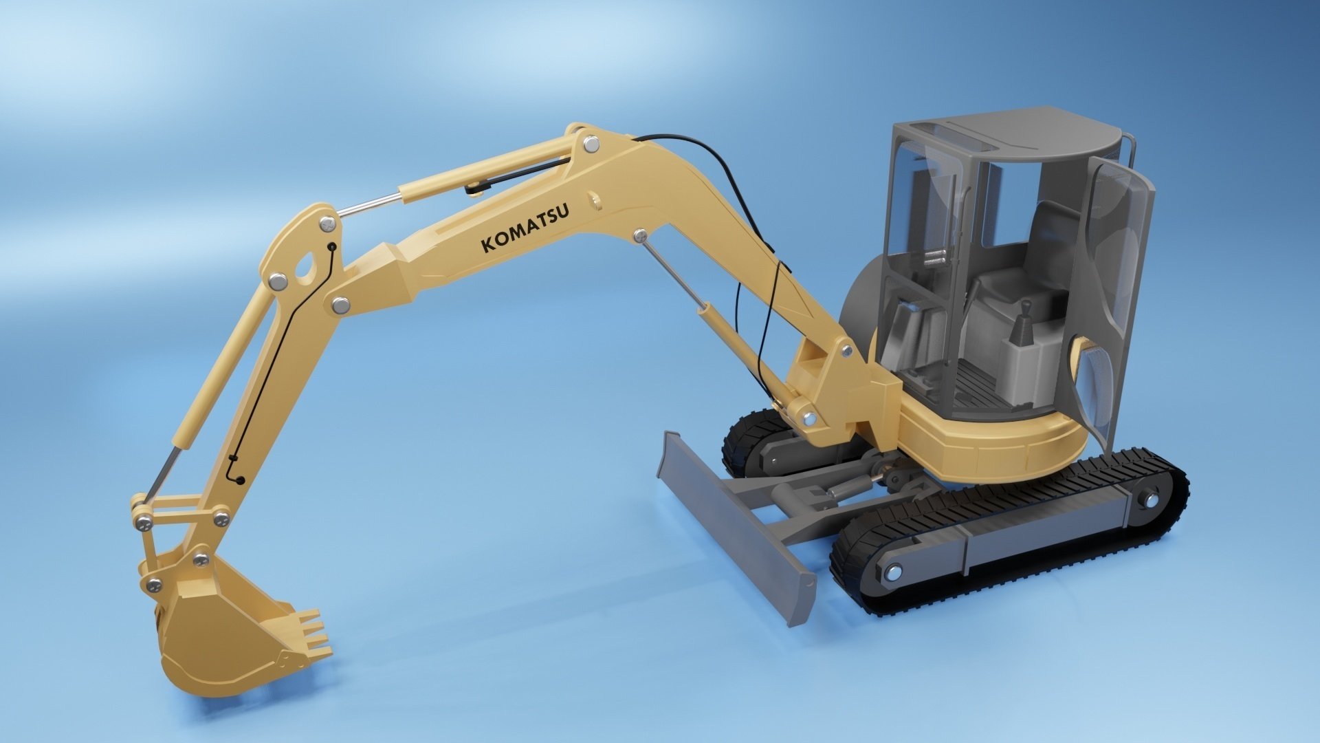 GALEO PC50MR コマツ スケールモデル blender】KOMATSUミニショベルPC50MR ガレオ｜3D grapefruit