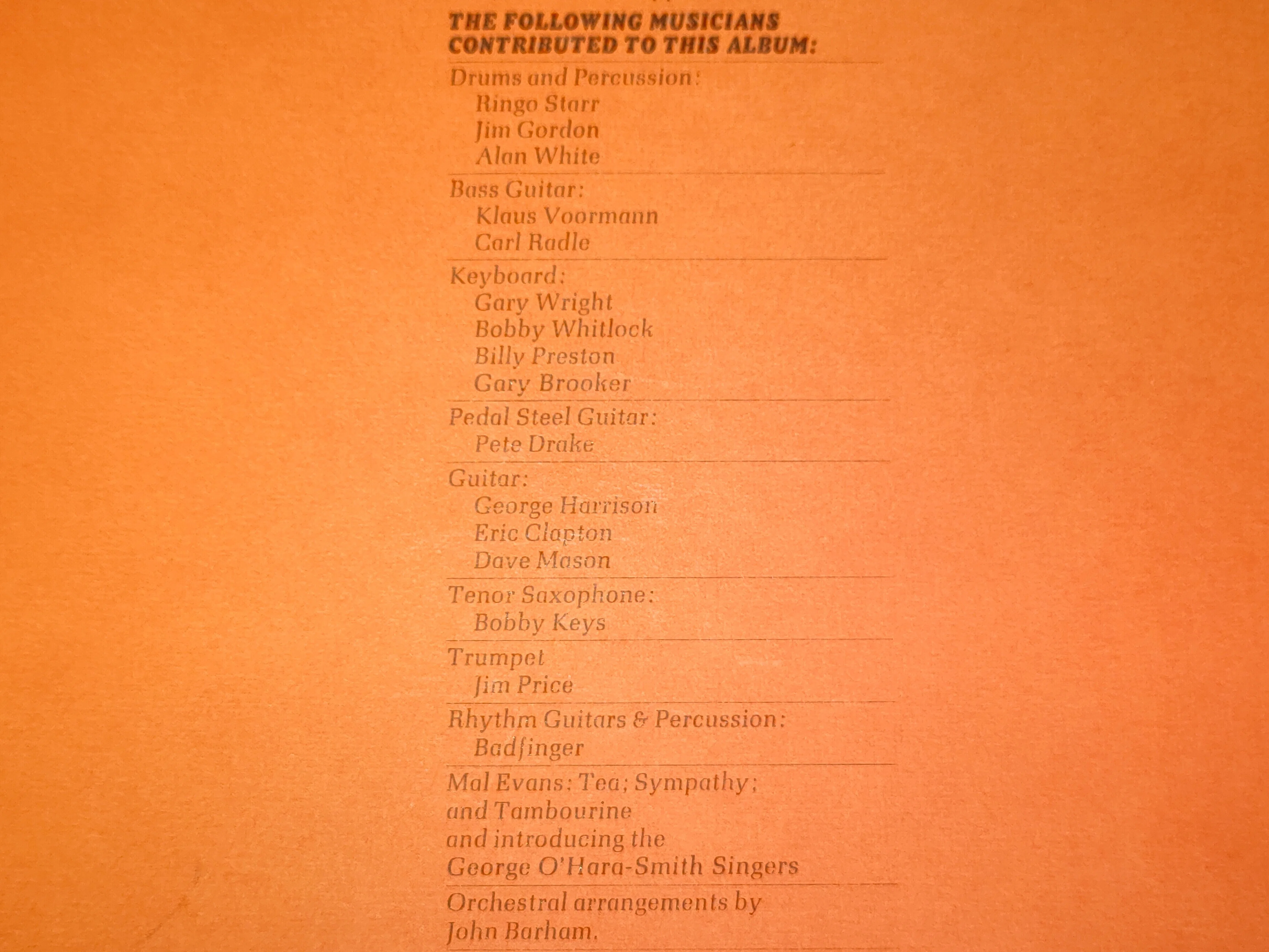 All Things Must Pass】(1970) George Harrison ビートルズ解散後に