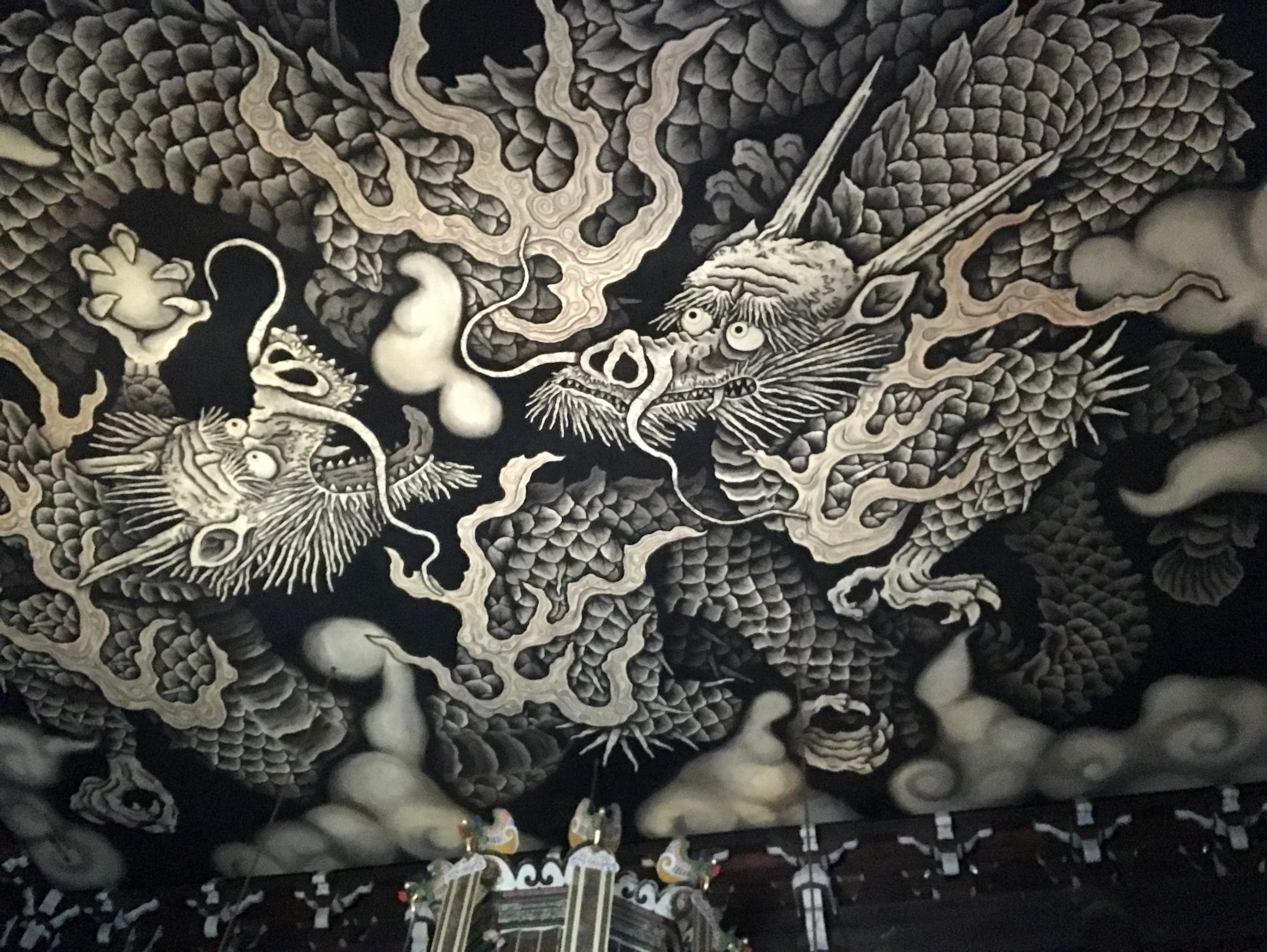 小泉淳作、【双龍図】、希少画集画、状態良好、人気作家 、新品高級額装付 2024辰年 書き始め #熟成下書き｜山林