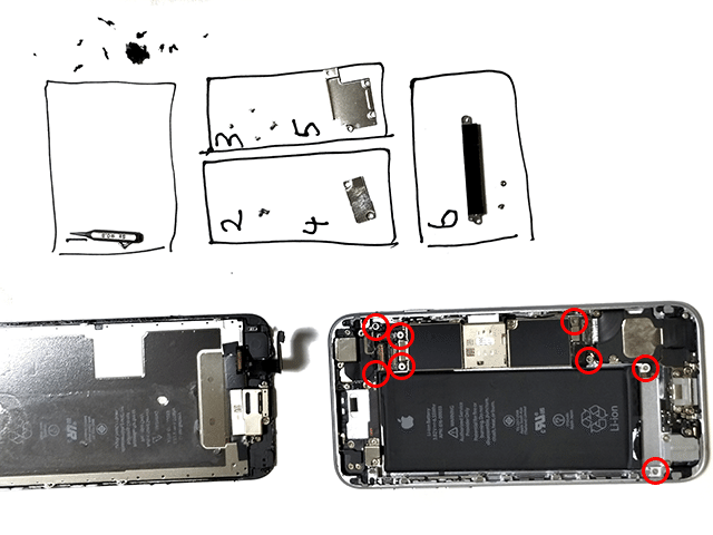 iFactoryのiPhone 6s バッテリー交換キットでバッテリーを交換し