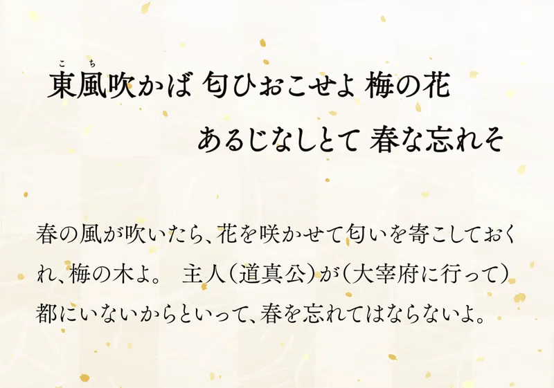 飛梅伝説」と菅原道真公 ～東風吹かば に込めた想いと～｜小野照崎神社