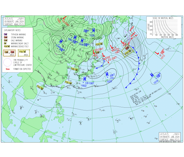 03時の実況天気図