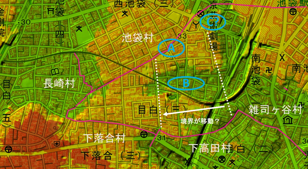 寛永江戸全図（1642年）でみる豊島区周辺（鼠山と安藤下屋敷と上り屋敷 