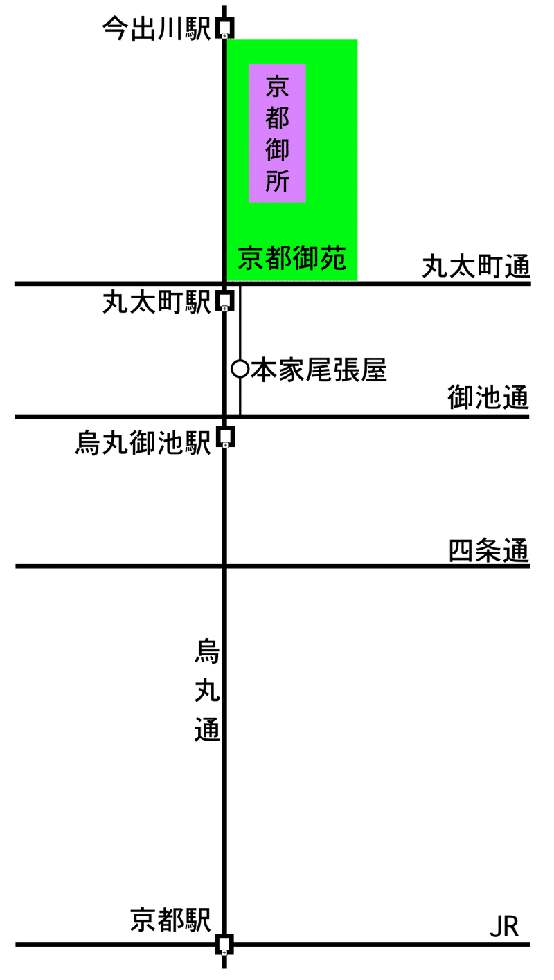 京都駅から京都御所地図