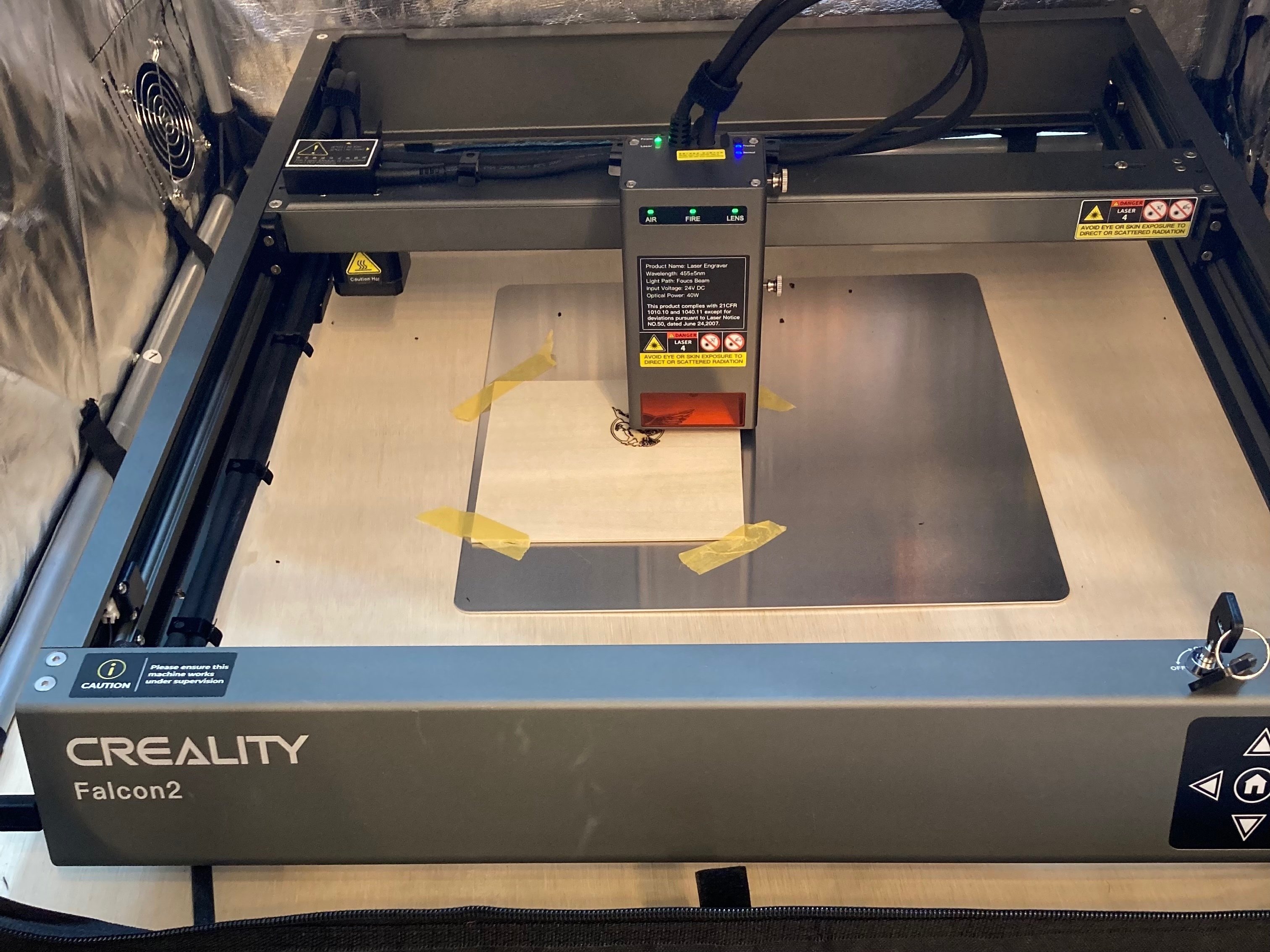 Creality Falcon2 40W レーザー彫刻機の開梱・組立・試運転 @も