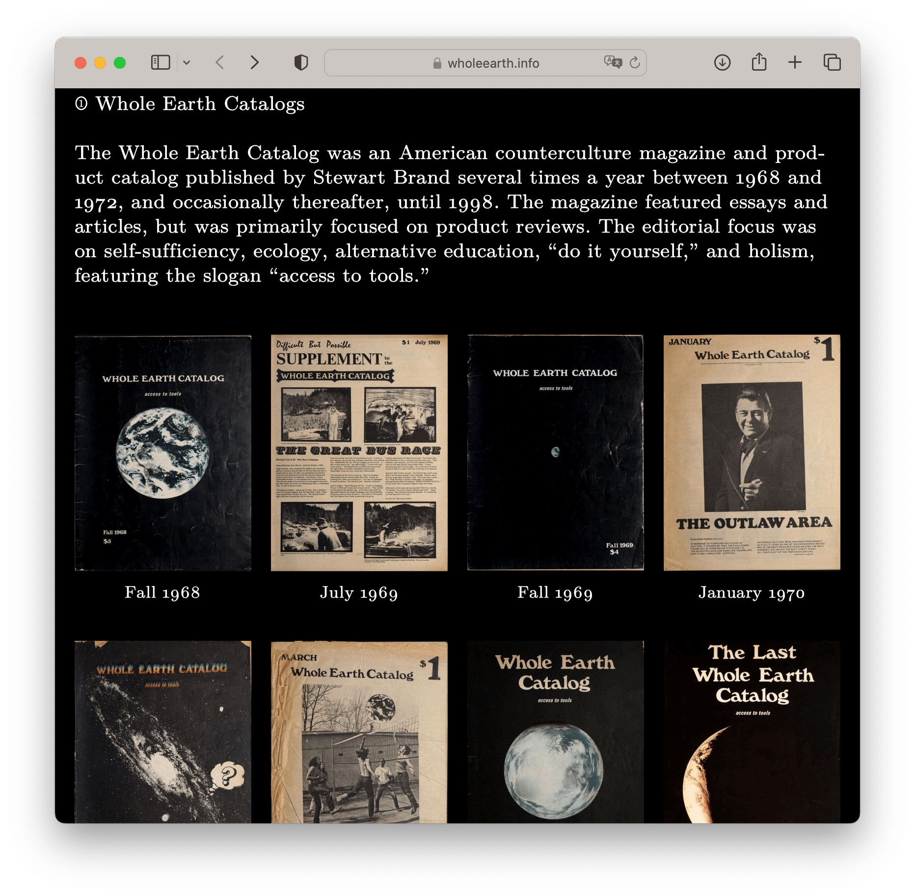 Whole Earth Catalog(全地球カタログ)が無料でダウンロードできる件 Whole Earth Catalog(全地球カタログ)が無料でダウンロードできる件