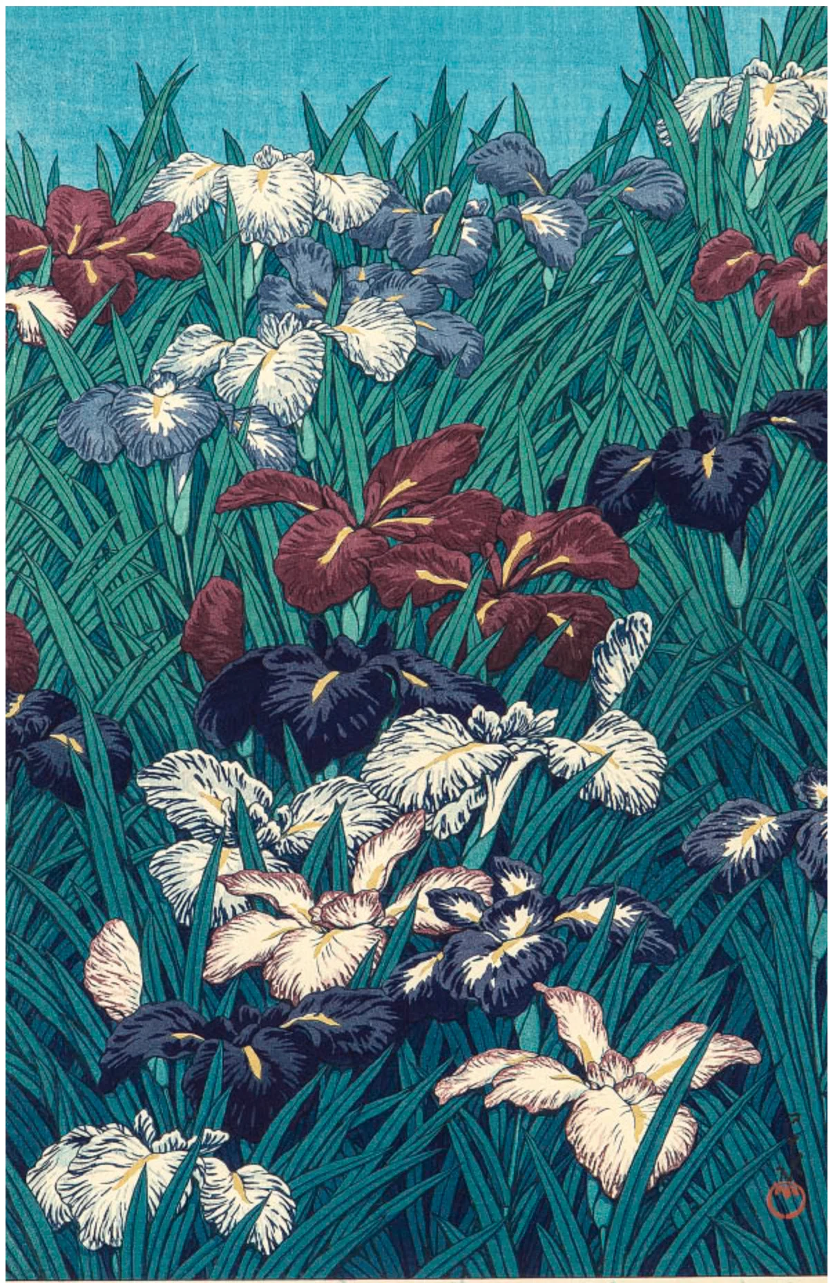 川瀬巴水】 版画 / 木版「菖蒲」 査定 買取 致します