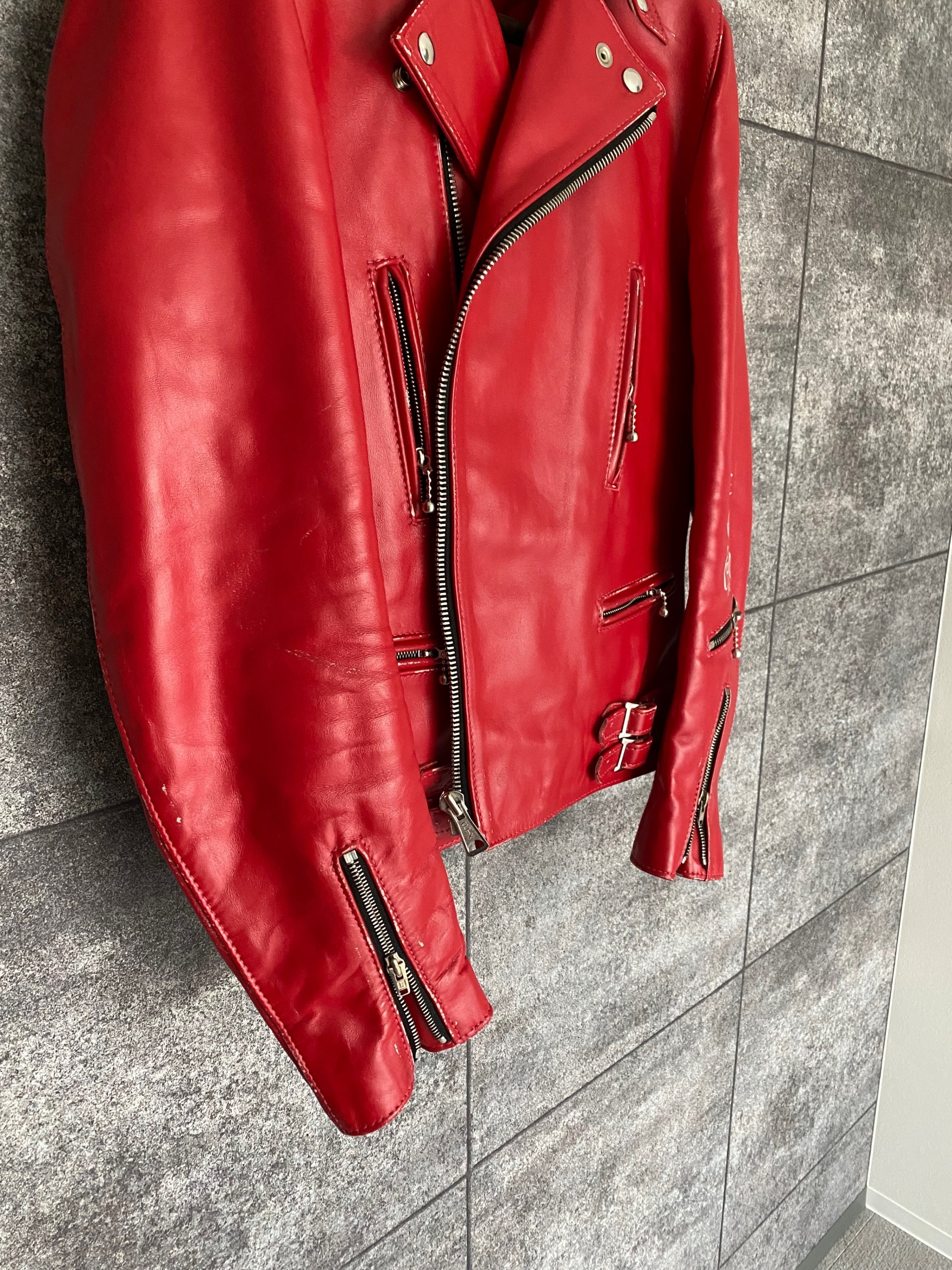 コムデギャルソン トリコ　牛革　ジャケット　 レザー　赤 COMME des GARCONS コムデギャルソン KJ-J006 LEWIS LEATHERS ルイス