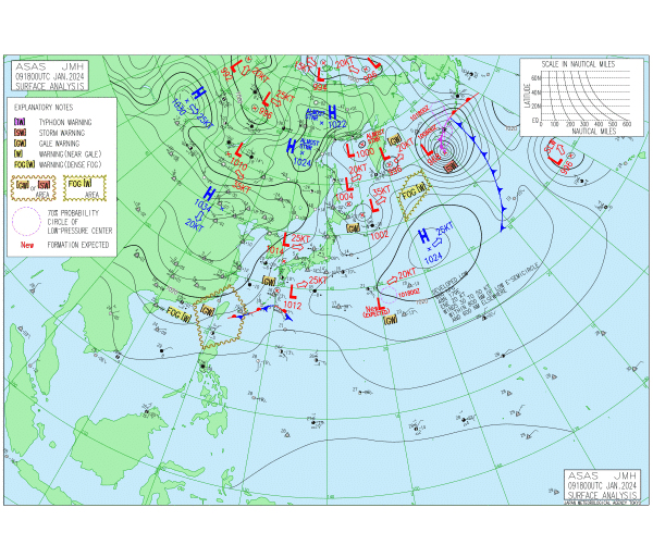 03時の実況天気図