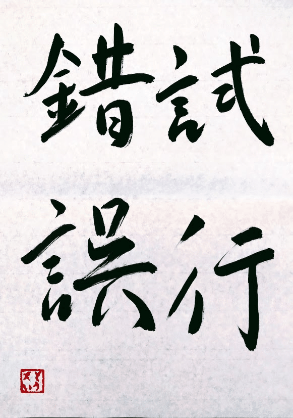 本日の書【65】試行錯誤（しこうさくご）がまさに自分のことみたい