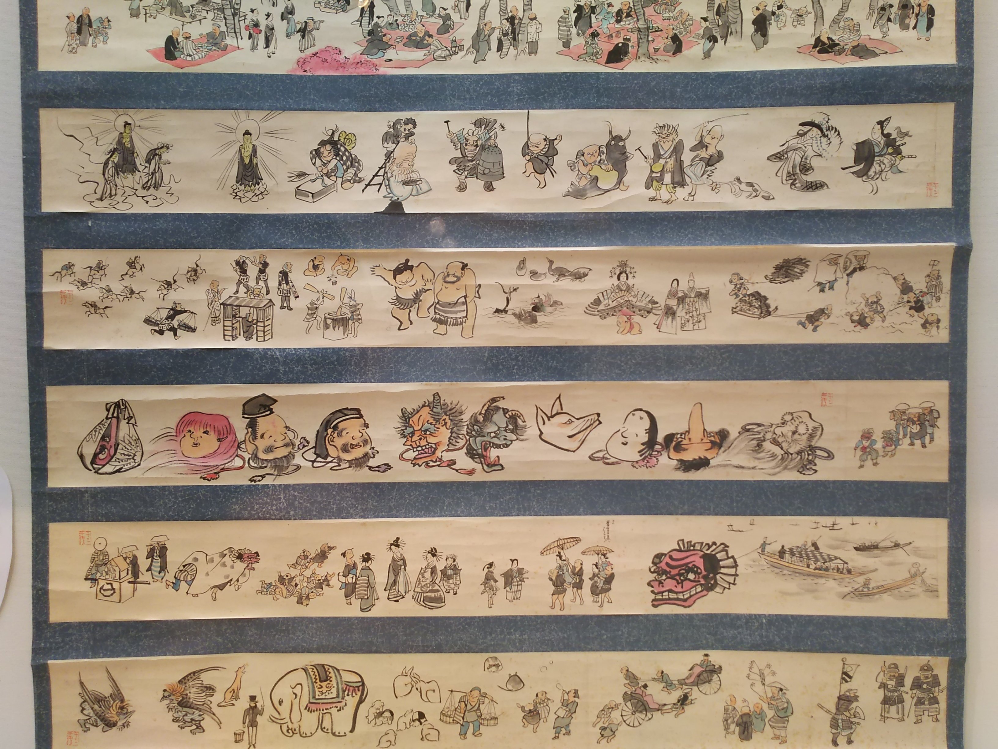 2273 岩波其残 俳画 掛軸 紙本 諏訪の人 俳人