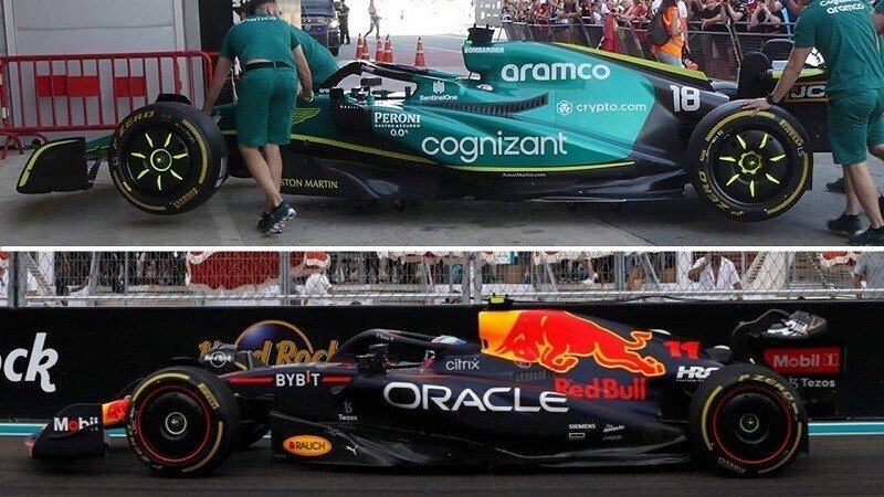 F1 cars, Aston Martin and Red Bull