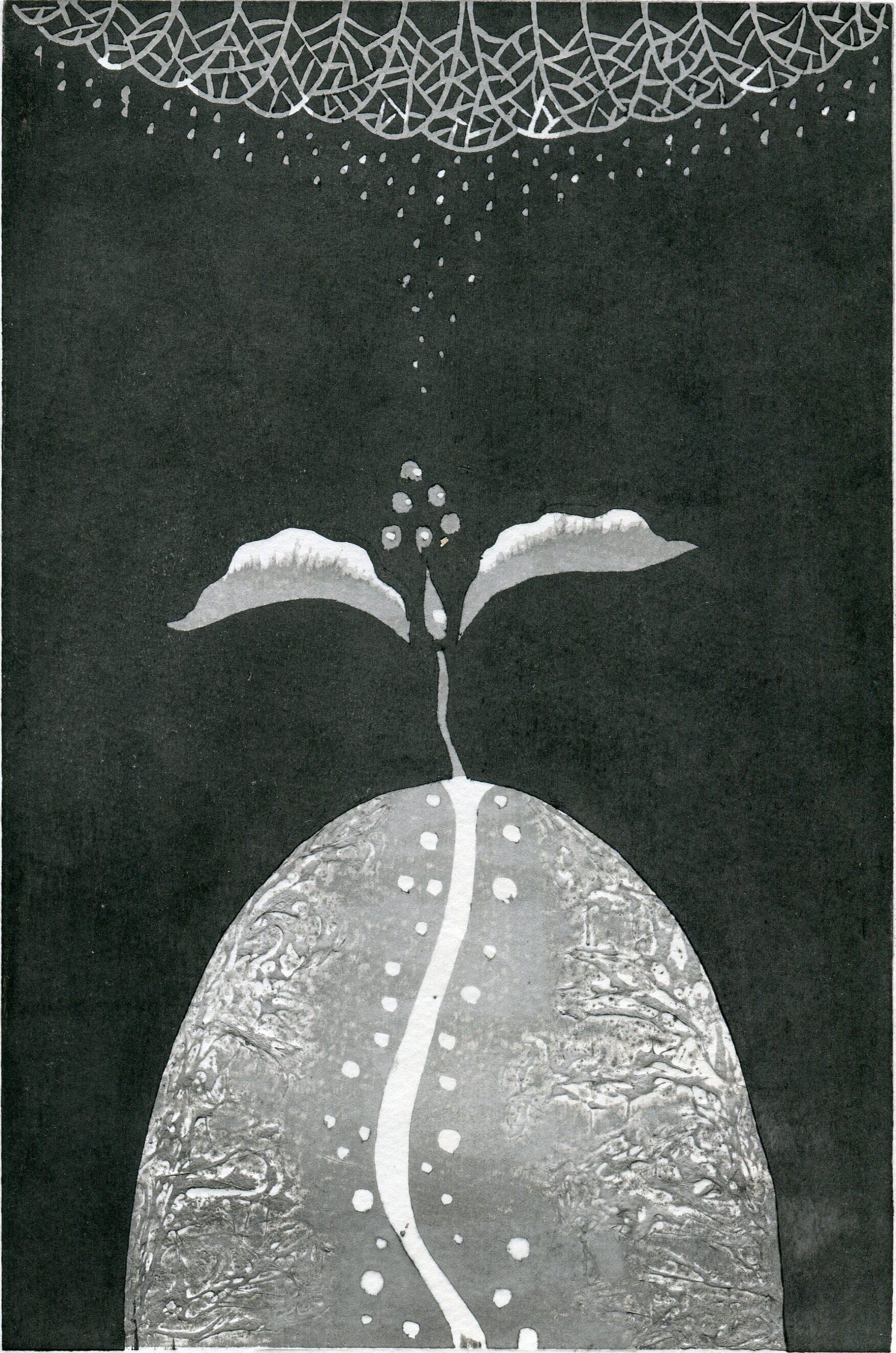 田心　「山海関」木版画 田心 「山海関」木版画