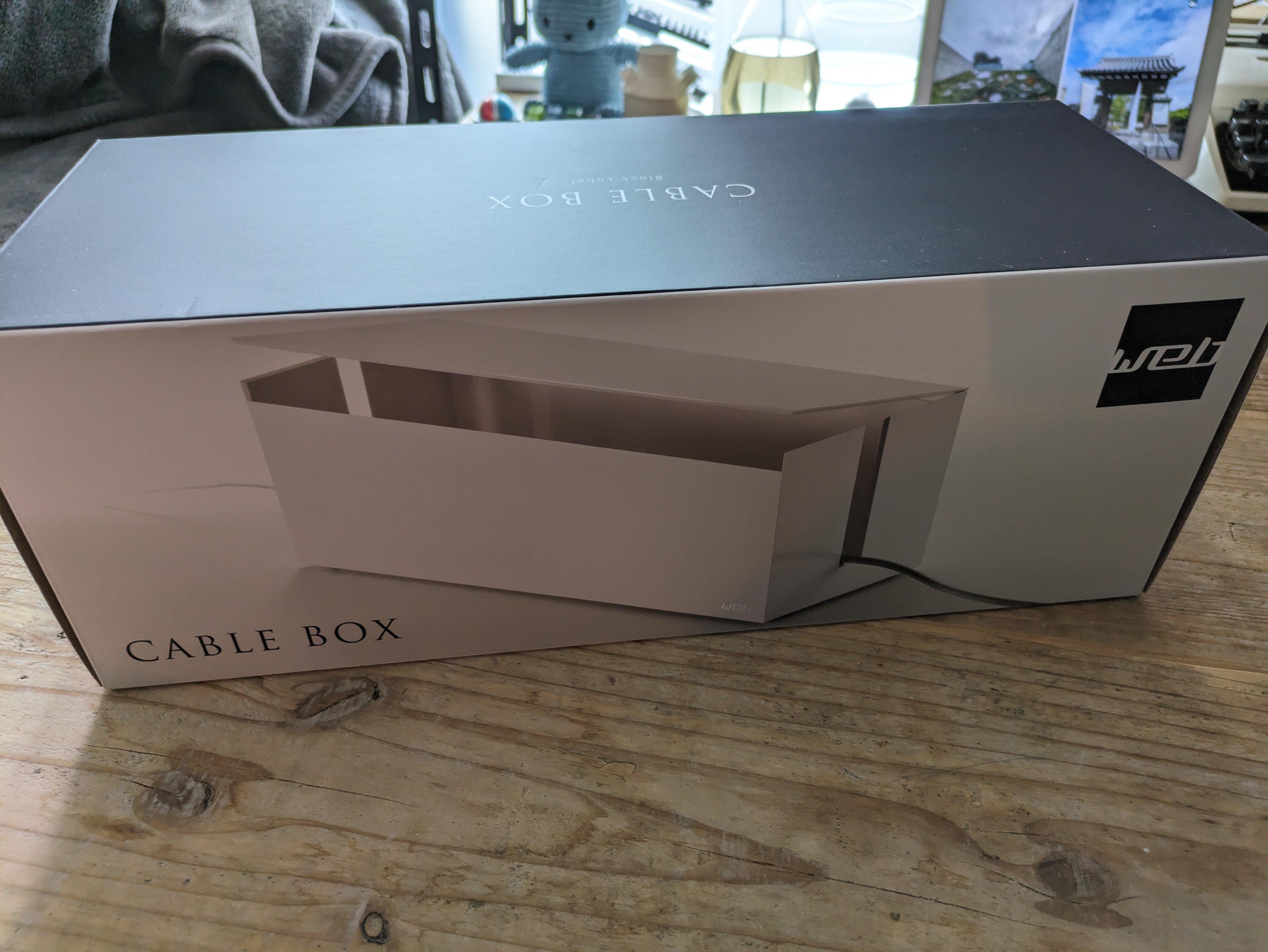 山崎実業(Yamazaki)】 「ケーブルボックス ウェブ L ホワイト」を使用