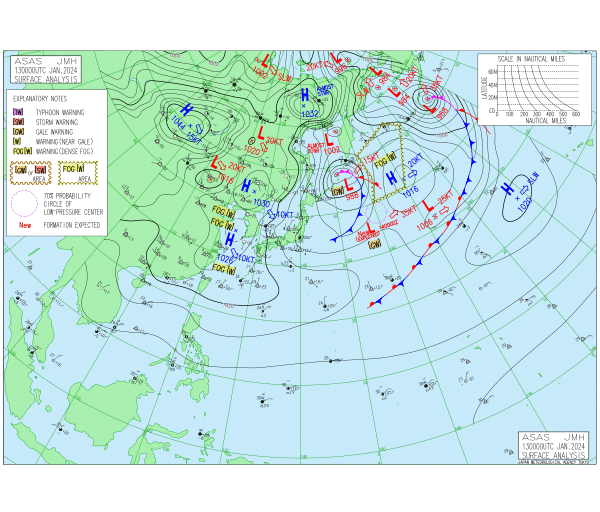 09時の実況天気図