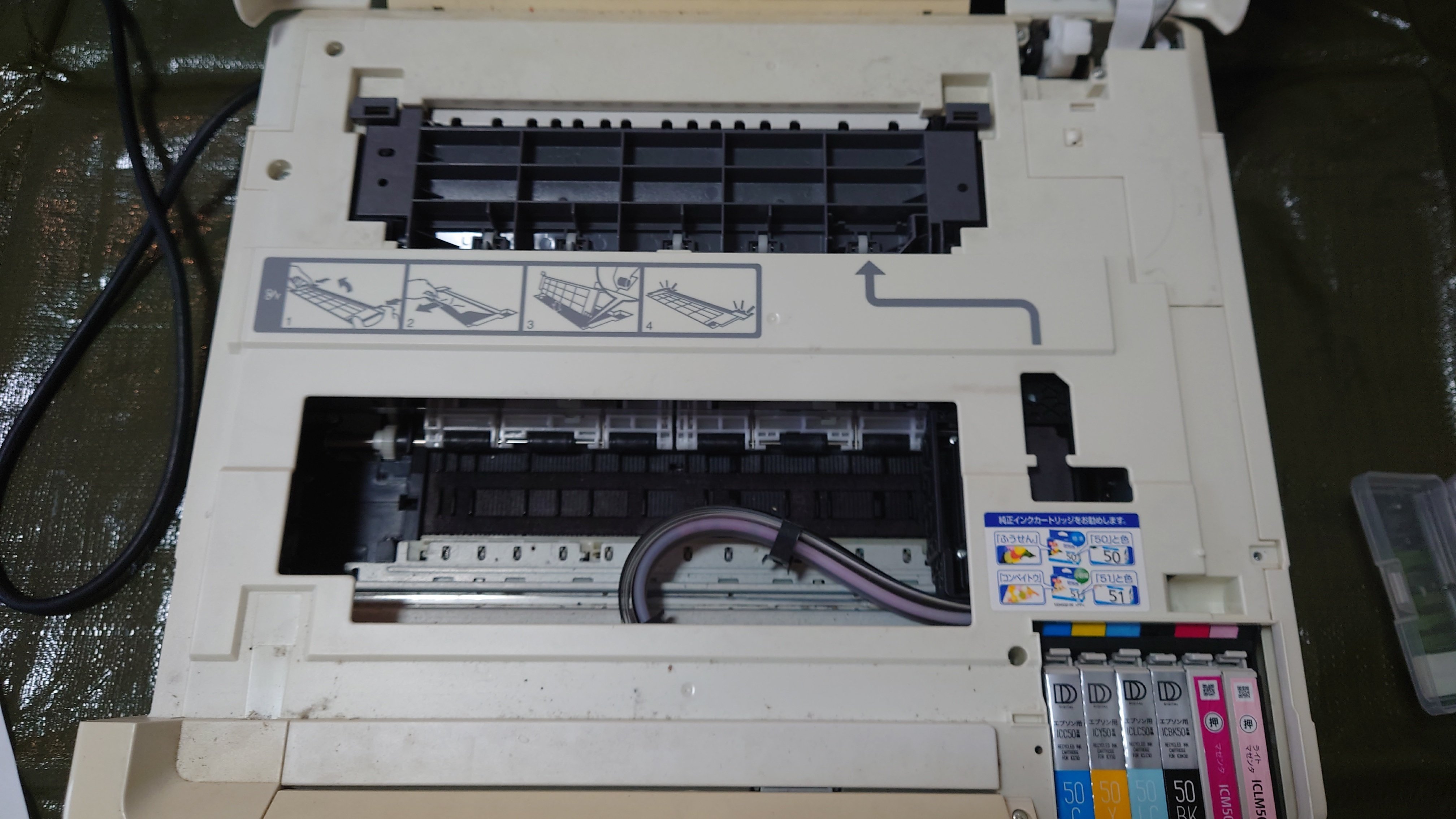 EPSON EP-803AW　ジャンク品　部分取り 印刷できなくなったEP-803Aのノズルを清掃して復活させてみる