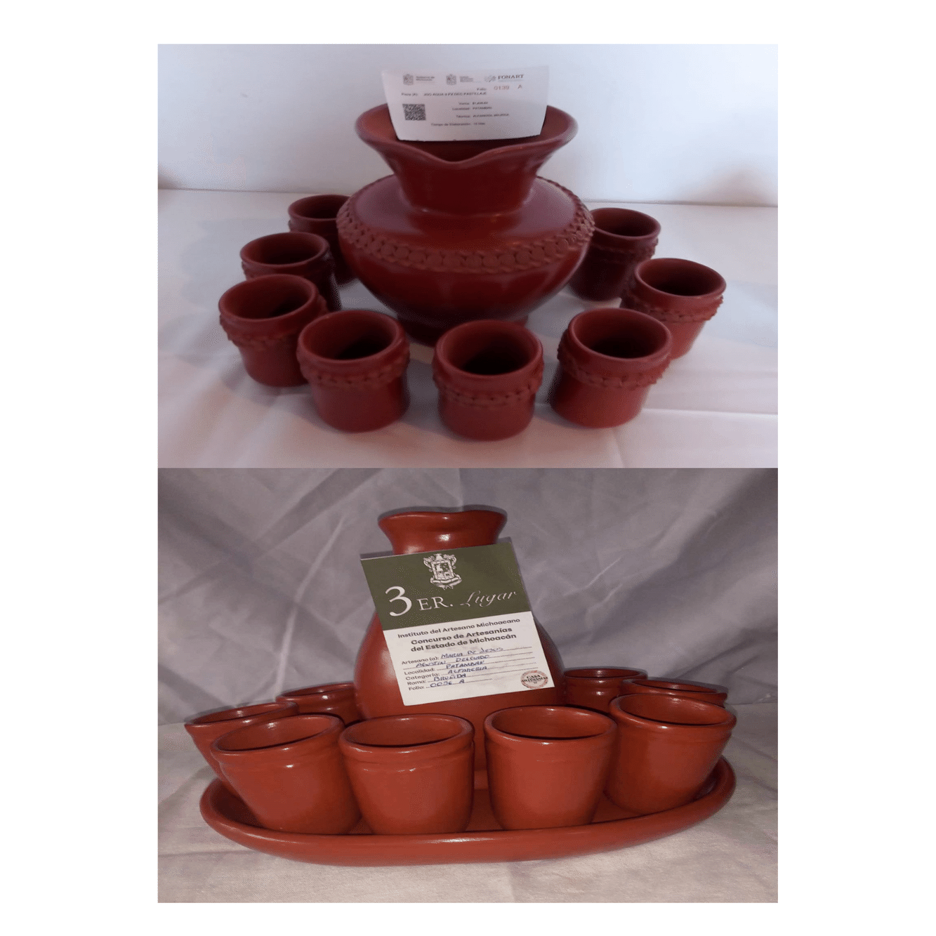 ミチョアカン・サモラよりプレぺチャ伝統の壺、水差し、カップ｜河辺