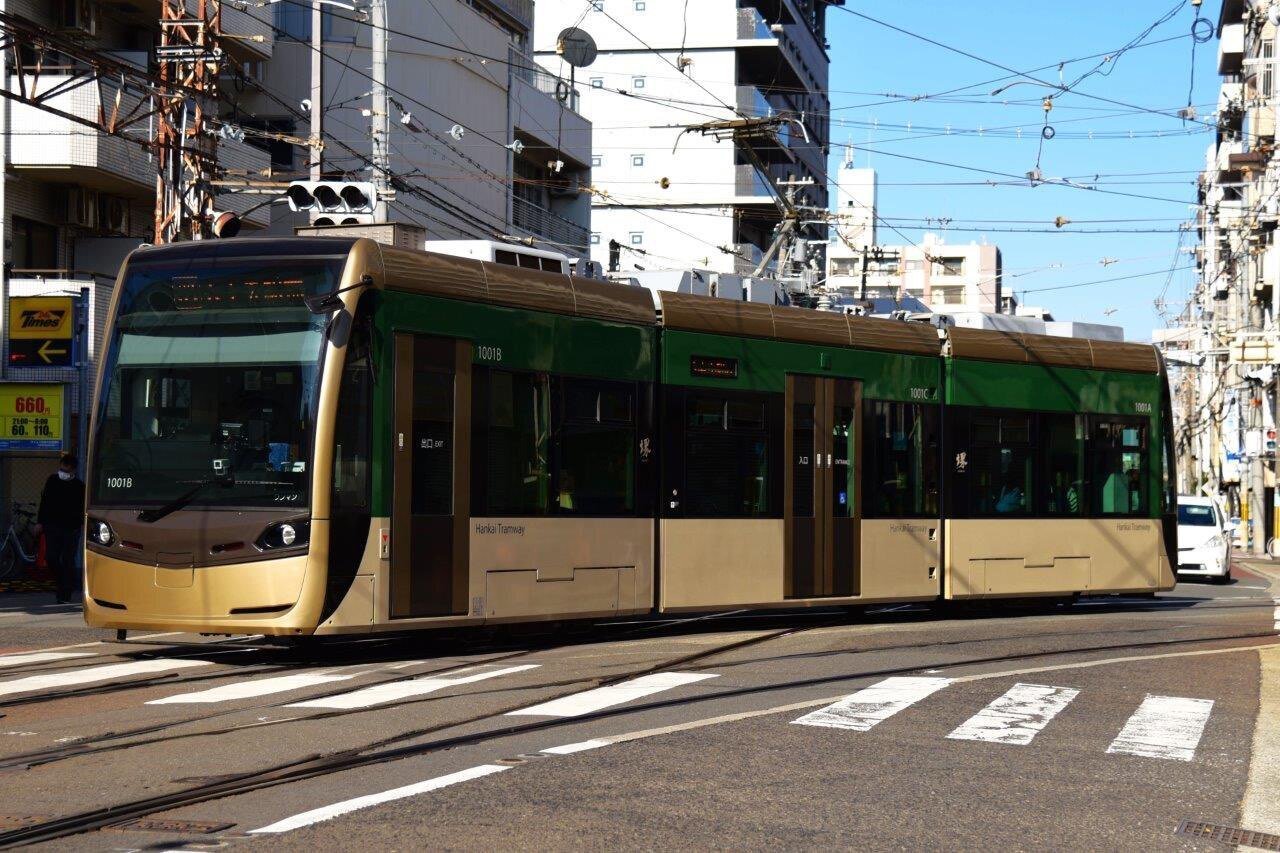 2024年新春阪堺電車「堺トラム(1001形)」の3編成と「1101形」の1