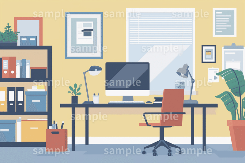 「オフィスのイラスト２」フリー素材3枚セット｜アイキャッチ・サムネイル・背景画像に｜FREE