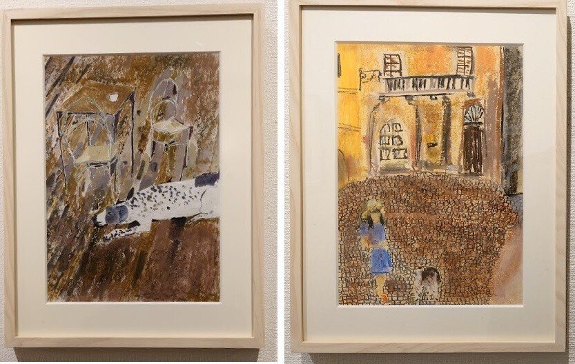 田中誠 額絵 中上誠章 「夕涼」 油彩M10号 真作保証