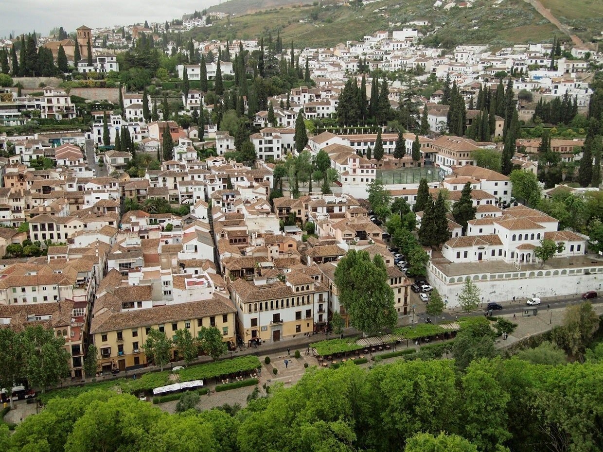 絵画スペイングラナダアルバイシンの夜やけあ 絵画 スペイン グラナダ