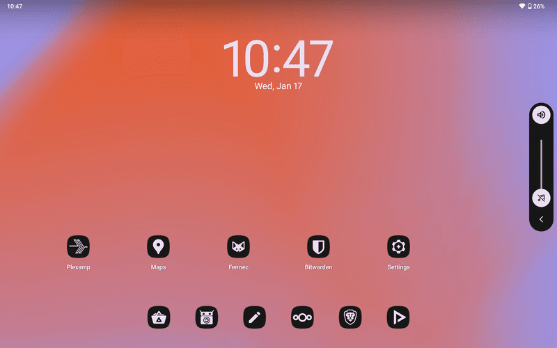 Galaxy Tab S5e + LineageOS for microG ホームスクリーン