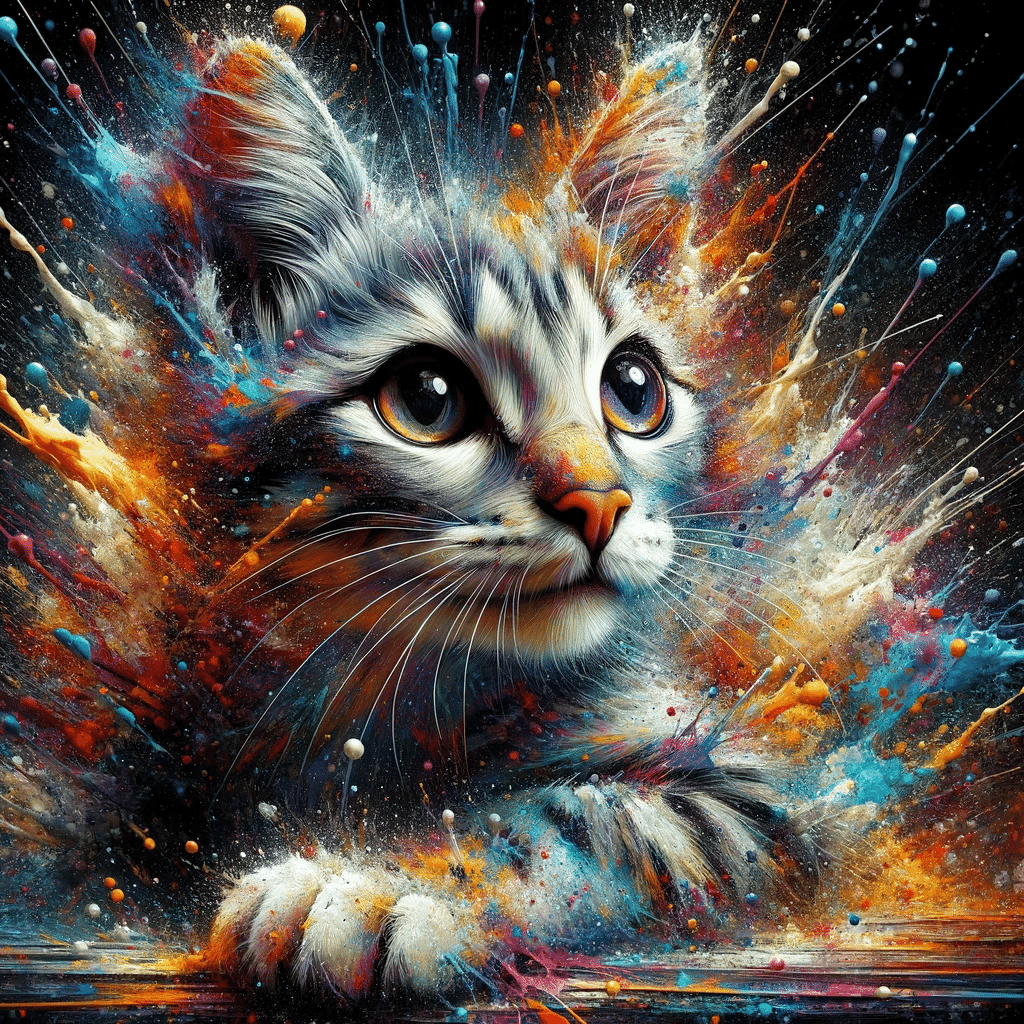 13 絵の具ではじける動物（DALL-E3）｜ワニック