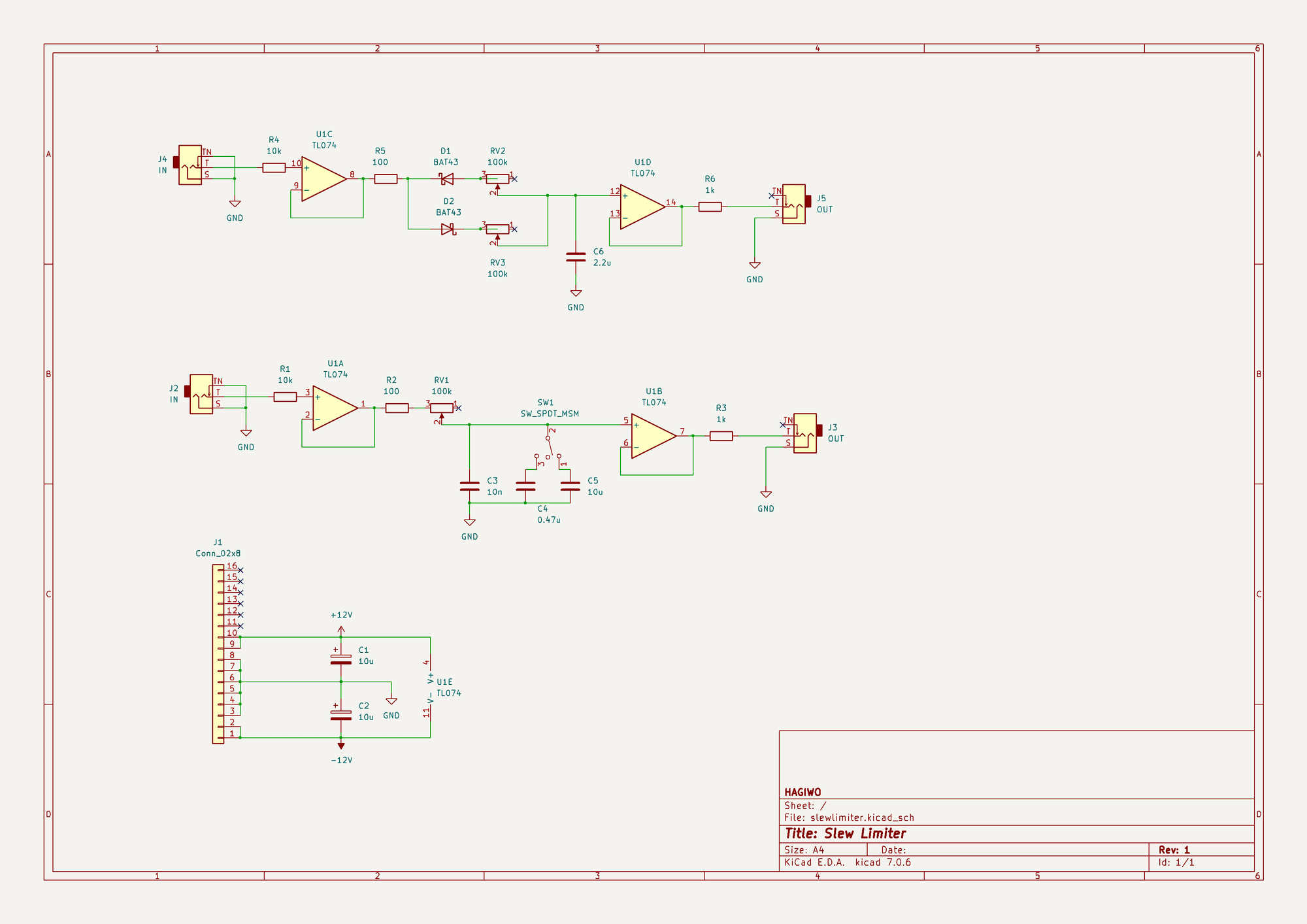 $5 Dual Slew Limiter - DIY Eurorack Modular Synthesizer|HAGIWO/ハギヲ $5 Dual Slew Limiter - DIY Eurorack Modular Synthesizer|HAGIWO/ハギヲ