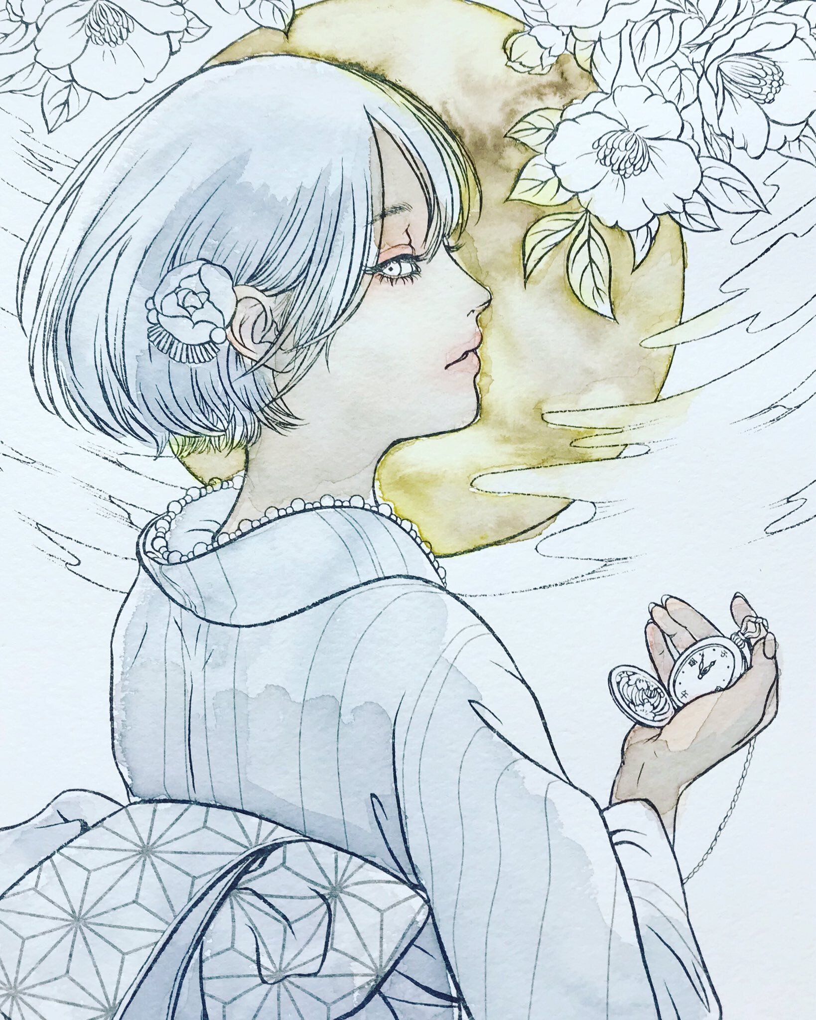 kaiteki ART 水彩塗り絵BOOK(塗り絵記録6、7、8)｜えいみ