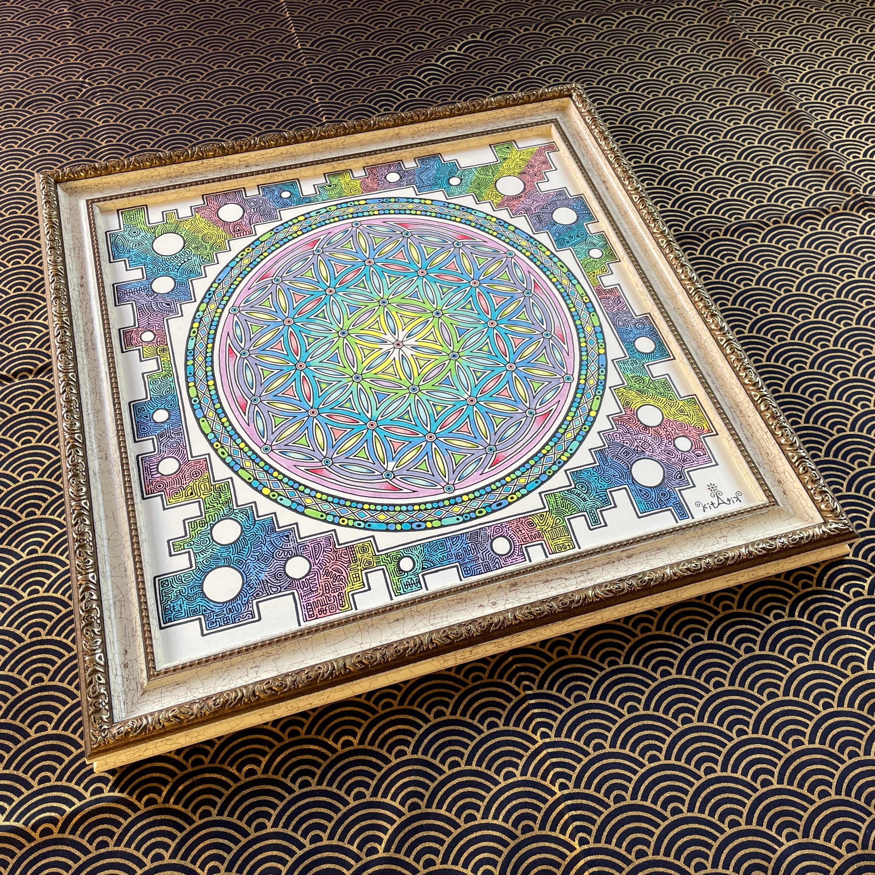 神聖幾何学アート【永遠色の光・青】|きたてぃっく 神聖幾何学アート【永遠色の光・青】|きたてぃっく