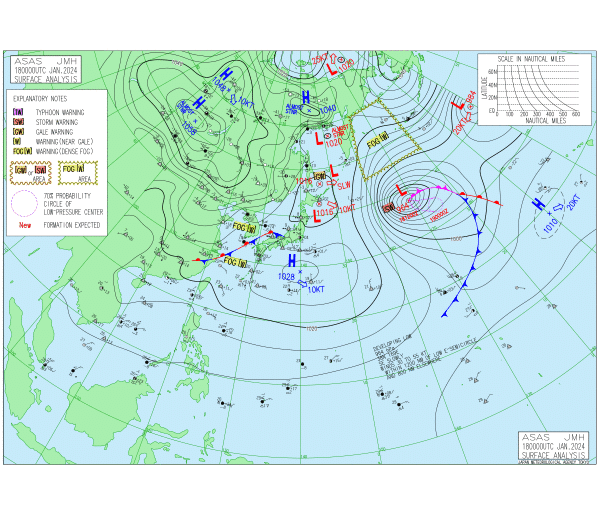 09時の実況天気図