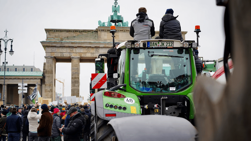 ベルリンにおける農業従事者達が抗議活動