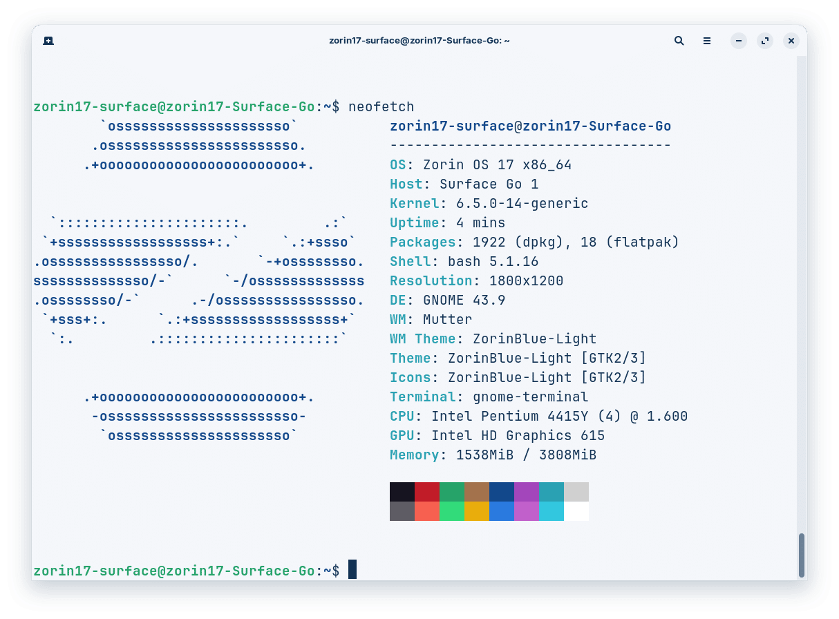 SurfaceGo（第1世代）-Zorin OS 17 古いWindowsタブレットをLinuxで