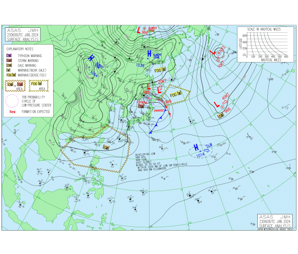 15時の実況天気図