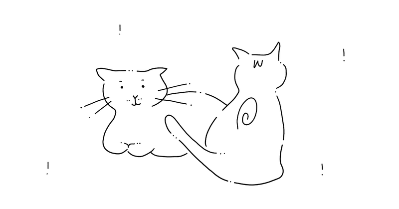 ２匹の猫のイラスト