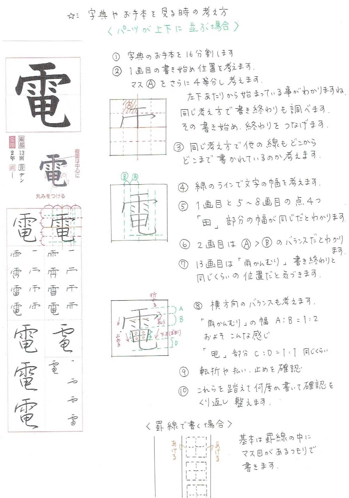 字典やお手本を見ながら書く時に気にしていること｜碧水