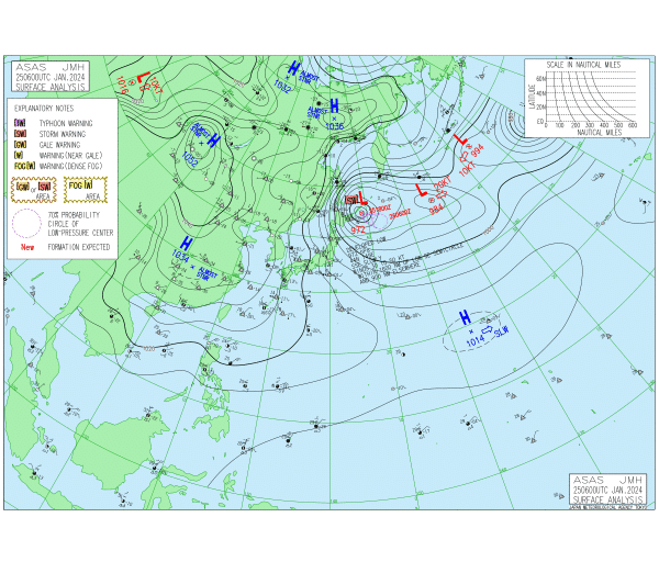 15時の実況天気図