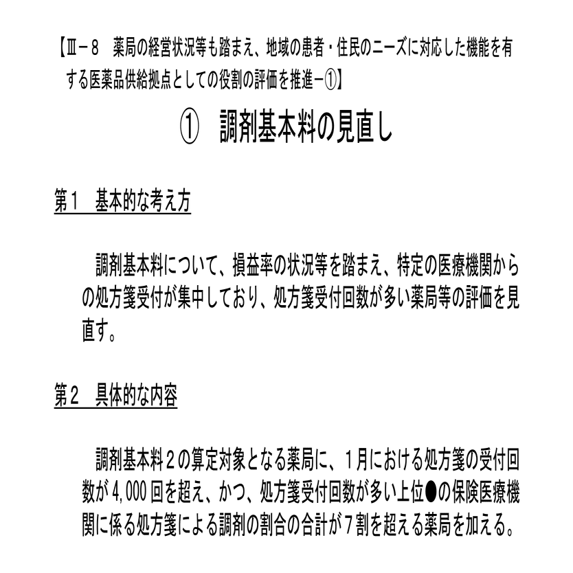 地方の薬局目線で2024年調剤報酬改定の短冊（個別改定項目）を