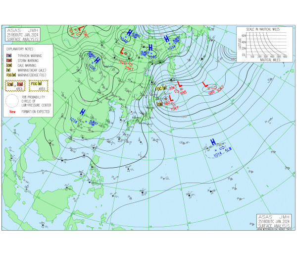 03時の実況天気図