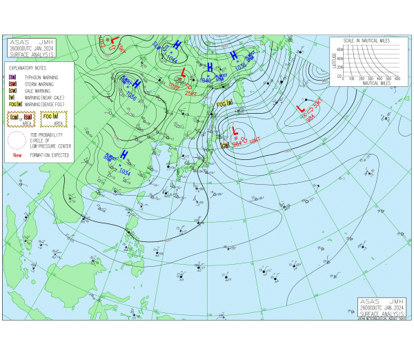 09時の実況天気図