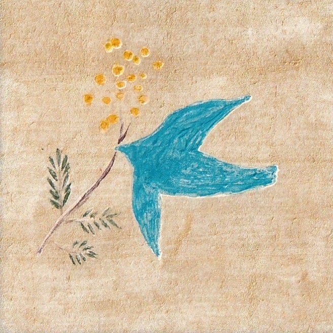 額付き】油絵F15号額ミモザ