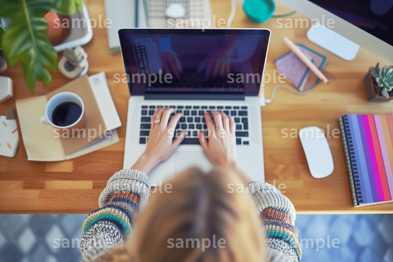「ノートパソコンで仕事する女性」フリー素材3枚セット｜ビジネスウーマン・インターネット検索・フリーランスのイメージ画像に｜FREE
