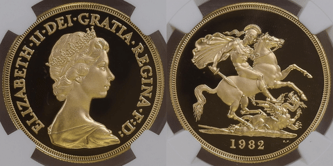 超希少　PCGS-PF　PR68 ミドルエリザベス 2ポンド 金貨 1992 1995年　エリザベス2世　5ポンド
