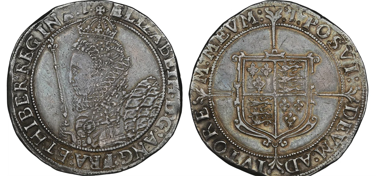 アンティークコイン エリザベス1世 1592年 6ペンス銀貨 【公式通販】