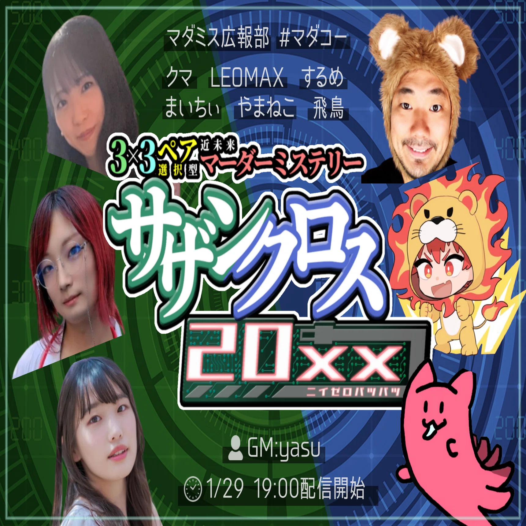 6人用】ペア選択型マダミス「サザンクロス20xx」レビュー！電脳世界へ