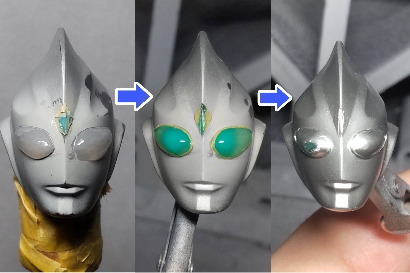 ウルトラマンのフィギュアを塗装で発光させる方法｜アシム