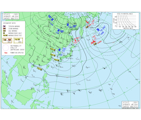 03時の実況天気図