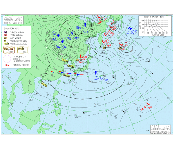 09時の実況天気図