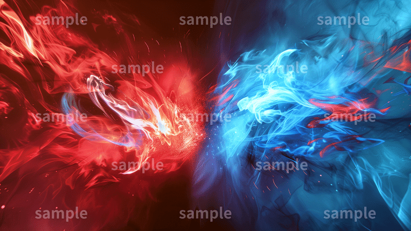 「バトルシーンのサムネイル」フリー素材3枚セット｜YouTubeサムネ・VS・アイキャッチ・炎のイメージ画像に｜FREE